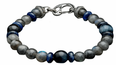 Magician Beaded Bracelet with Sodalite, Labradorite and Blue Tiger Eye BB37 LAB
