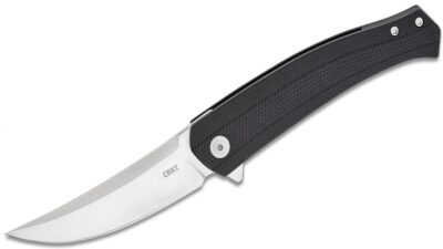 Persian Assisted Liner Lock Flipper Knife 3.44" D2 Satin Plain Blade, Black Glass-Reinforced Nylon GRN Handle 7060