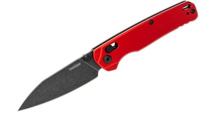 Bel Air DuraLock KVT Folding Knife 3.1" CPM-MagnaCut BlackWash Reverse Tanto Blade, Red Anodized Aluminum Handle, AXIS/Crossbar Lock 6105RDBW