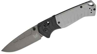 PSK AXIS-Assisted Folding Knife 3.4" Elmax Gray Cerakote Drop Point Blade, Milled Storm Gray Grivory Handle  593GY-02