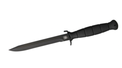 MI220 German Military Combat Fixed Blade Knife, Stainless Steel, Standard Edge, Black Handle HK8482-110P