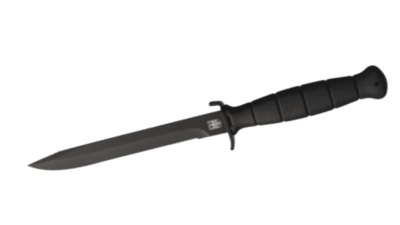 MI220 German Military Combat Fixed Blade Knife, Stainless Steel, Standard Edge, Black Handle HK8482-110P