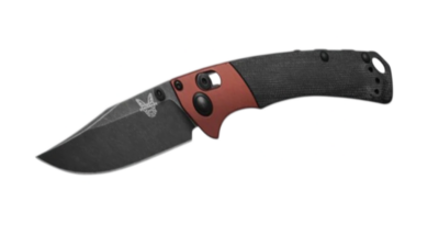 Mini Crooked River Axis Lock Folding Knife 3.4" CPM-MagnaCut Black Stonewashed Clip Point Blade, Black Canvas Micarta Handle 15085BK-04