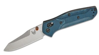 Mini Osborne AXIS Lock Folding Knife 2.92" M390 Stonewashed Plain Blade, Denim Micarta Handle 945-04