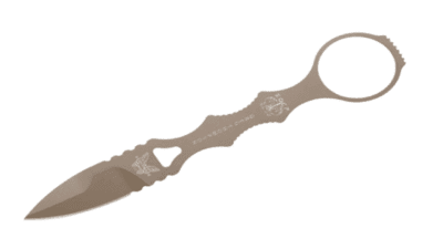 Mini SOCP® Dagger Tactical Spear-Point Blade, 440C Stainless Steel, Sand Handle with Tan Sheath 177SN