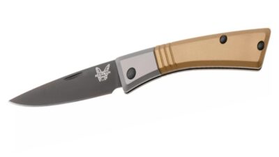 Successor Slipjoint Folding Knife 2.56" M390 Black Cerakote Drop Point Blade, Burnt Brass Aluminum Handle 315BK-01