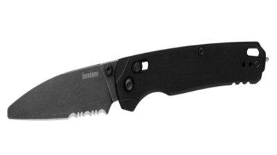 Bel Air XL EMT DuraLock KVT Folding Knife 3.25" CPM-MagnaCut BlackWashed Blunt Tip Combo Blade, Black G10 Handle, Reversible Deep Carry Clip, AXIS/Crossbar Lock 6110EMT